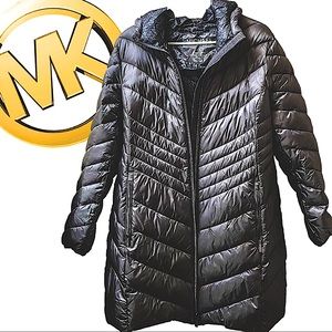 Michael Kors XL hooded, packable puffer coat